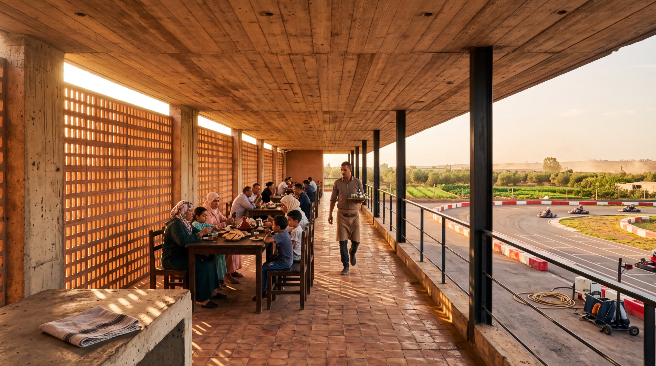 Terrasse au-dessus de la piste